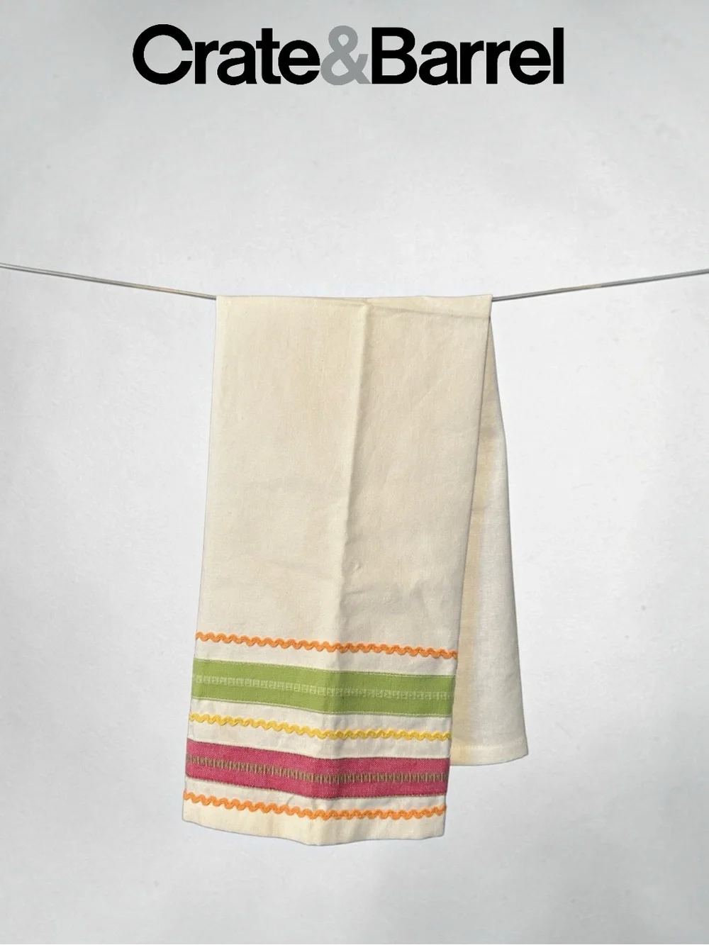 Crate&Barrel Jardin Ribbon Dishtowel